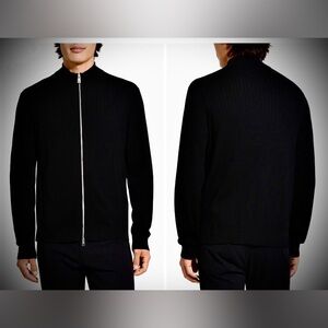 THEORY Full Zip waffle knit jacket cardigan